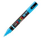 Marcatore a base d'acqua Uni Posca PC5MBR - punta brush 1.0 - 4.0mm - azzurro  - Uni Mitsubishi