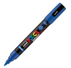 Marcatore a base d'acqua Uni Posca PC5MBR - punta brush 1.0 - 4.0mm - blu  - Uni Mitsubishi