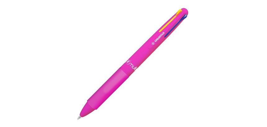 Penna a sfera 4 Multi Chrome - punta 1,00 mm - 4 colori - fucsia neon  - Osama