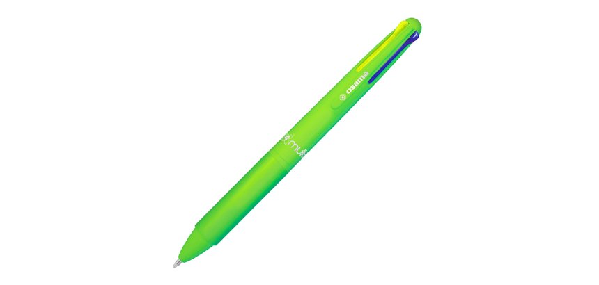 Penna a sfera 4 Multi Chrome - punta 1,00 mm - 4 colori - verde neon  - Osama