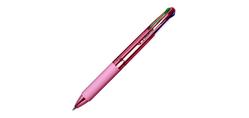 Penna a sfera 4 Multi Chrome - punta 1,00 mm - 4 colori - rose pink  - Osama