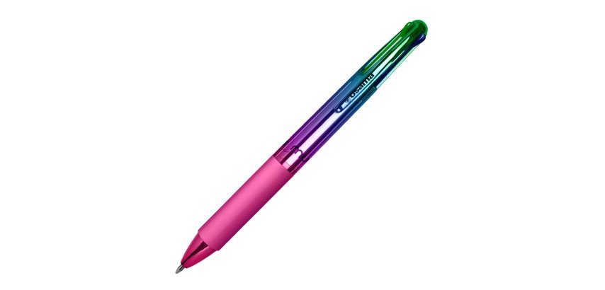 Penna a sfera 4 Multi Chrome - punta 1,00 mm - 4 colori - rainbow  - Osama