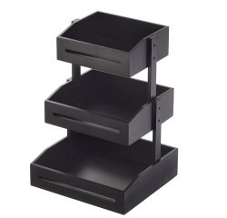 Espositore buffet - 3 piani - bamboo nero - H 41cm - Leone