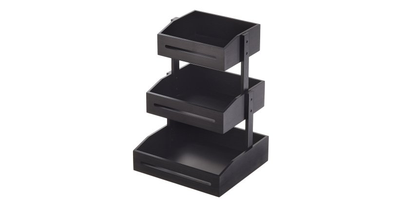 Espositore buffet - 3 piani - bamboo nero - H 41cm - Leone
