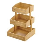 Espositore buffet - 3 piani - bamboo naturale - H 41cm - Leone