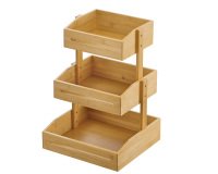 Espositore buffet - 3 piani - bamboo naturale - H 41cm - Leone