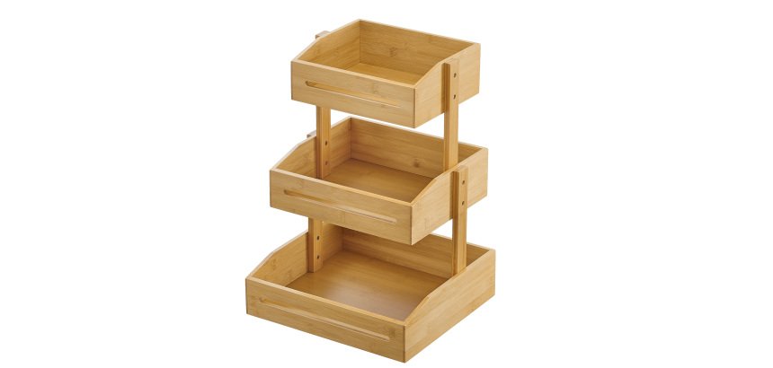 Espositore buffet - 3 piani - bamboo naturale - H 41cm - Leone