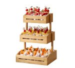 Espositore buffet - 3 piani - bamboo naturale - H 41cm - Leone