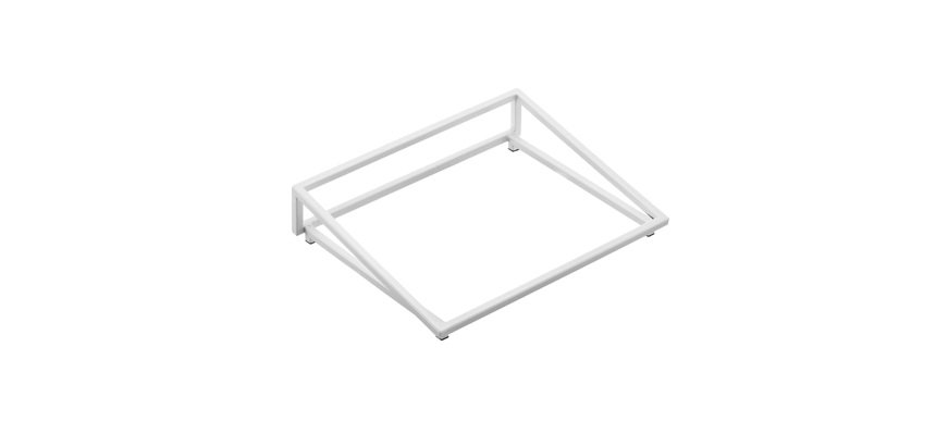 Supporto per vassoio - inclinato - bianco - 32,5 x 26,5 x 7cm - metallo - Leone