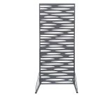 Pannello decorativo - metallo - con piedi laterali - 80 x 180 cm - grigio - Verdemax
