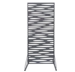Pannello decorativo - metallo - con piedi laterali - 80 x 180 cm - grigio - Verdemax