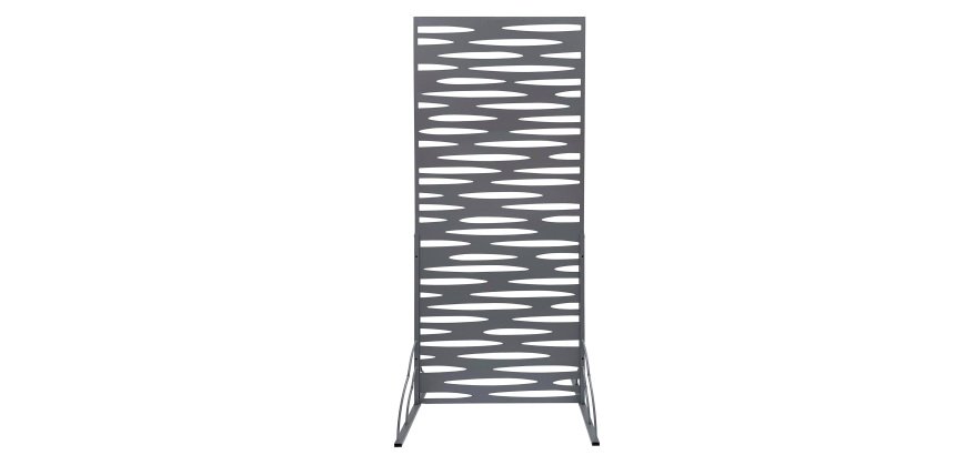 Pannello decorativo - metallo - con piedi laterali - 80 x 180 cm - grigio - Verdemax