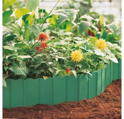 Bordo ornamentale - componibile ad incastro - PP - verde - 3m x 175mm - Verdemax