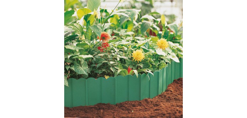 Bordo ornamentale - componibile ad incastro - PP - verde - 3m x 175mm - Verdemax