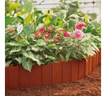 Bordo ornamentale - componibile ad incastro - PP - marrone - 3m x 175mm - Verdemax