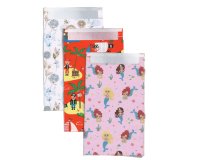 Sacchetto regalo - fantasie assortite - c/patella adesiva - 36 x 50 + 5 cm - carta - Rex Sadoch - conf. 2pz