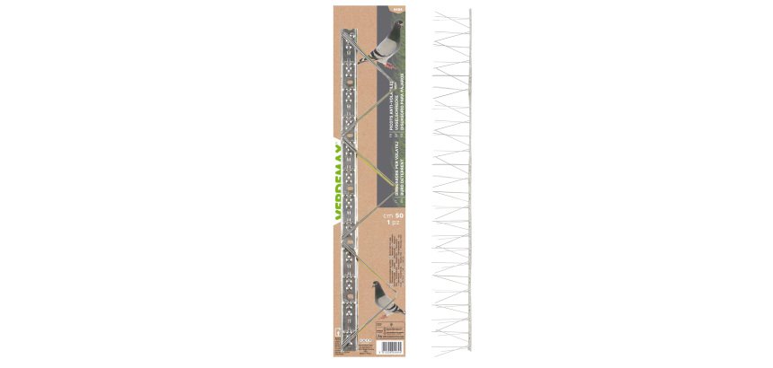 Dissuasore per volatili - acciaio - 50 cm - 36 punte - Verdemax