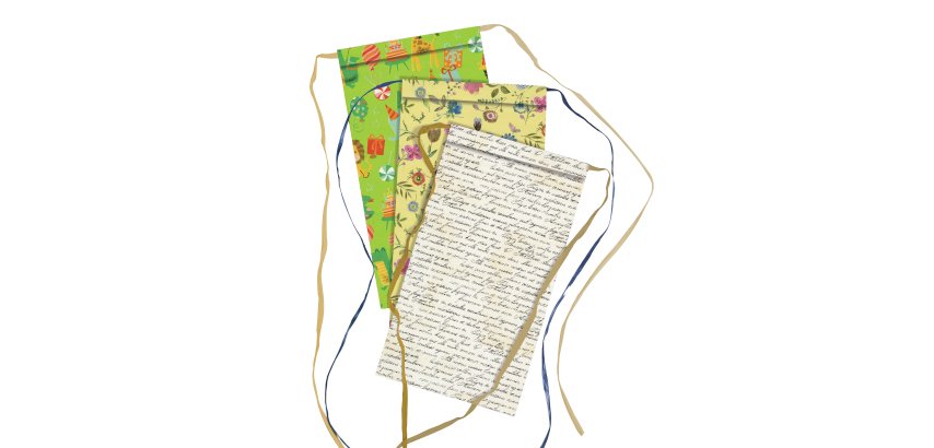 Sacchetto regalo - fantasie assortite - c/nastro rafia - 36 x 50 + 5 cm - carta - Rex Sadoch - conf. 2pz