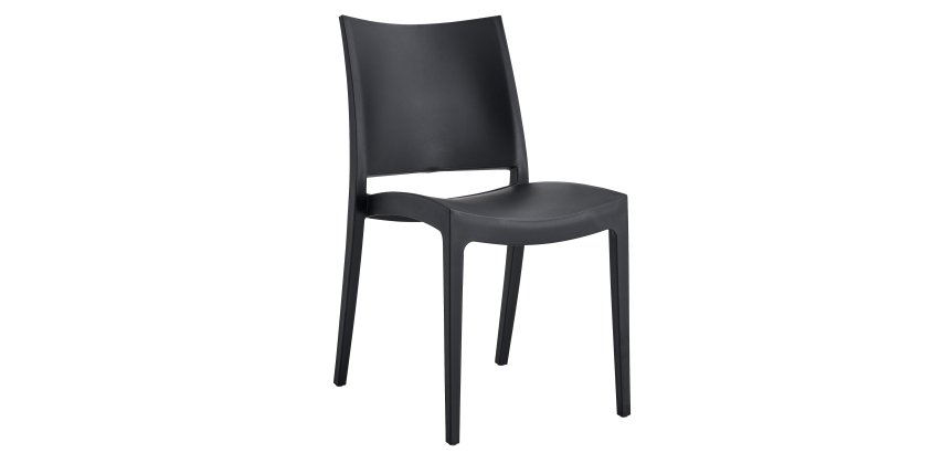 Sedia Flat - 56,5 x 44 x 81 cm - PP - nero - Verdelook