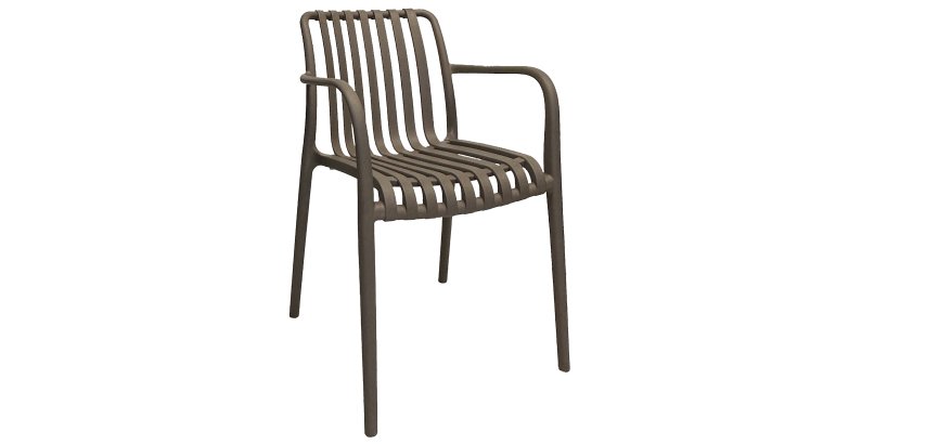Sedia Nives - 56 x 42 x 81 cm - PP - tortora - Verdelook