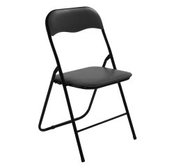 Sedia Slimmy - pieghevole - 43 x 44 x 79 cm - nero - Verdelook