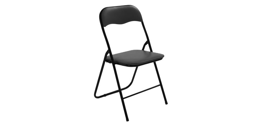Sedia Slimmy - pieghevole - 43 x 44 x 79 cm - nero - Verdelook