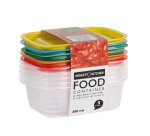 Contenitori alimenti – 164 x 111 x 51 mm – 400 ml - PP - Perfetto – conf. 5 pezzi