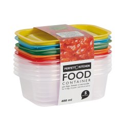 Contenitori alimenti – 164 x 111 x 51 mm – 400 ml - PP - Perfetto – conf. 5 pezzi