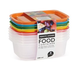Contenitori alimenti – 185 x 125 x 561 mm – 600 ml - PP - Perfetto – conf. 5 pezzi