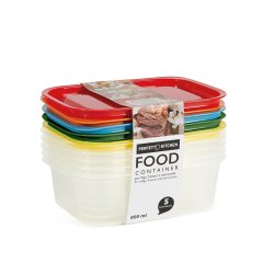 Contenitori alimenti –  203 x 137 x 64 mm – 850 ml - PP - Perfetto – conf. 5 pezzi