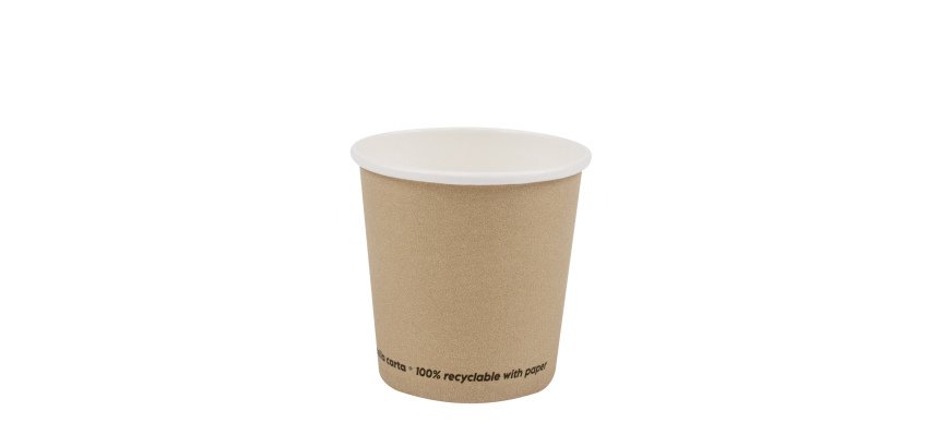 Bicchiere caffè - carta - 75 ml - avana - Signor Bio - conf. 50 pezzi