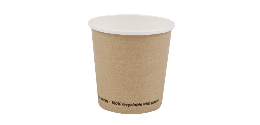 Bicchiere caffè - carta - 100 ml - avana - Signor Bio - conf. 50 pezzi