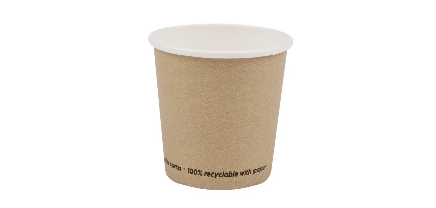 Bicchiere caffè - carta - 100 ml - avana - Signor Bio - conf. 50 pezzi