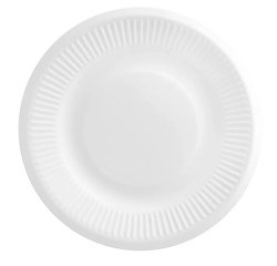 Piatto Light - compostabile - Ø 23 cm - bianco - Signor Bio - conf. 125 pezzi