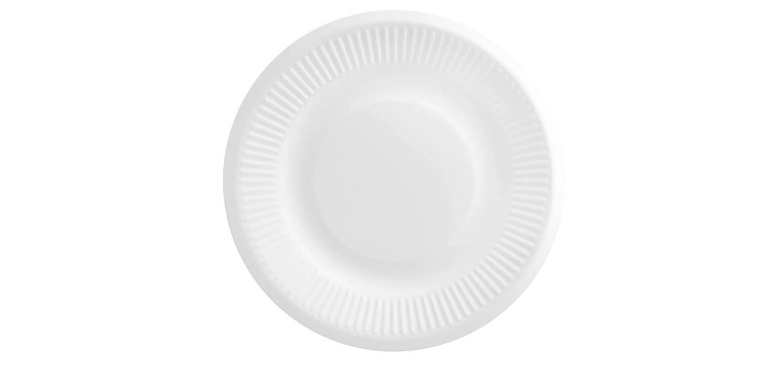 Piatto Light - compostabile - Ø 23 cm - bianco - Signor Bio - conf. 125 pezzi