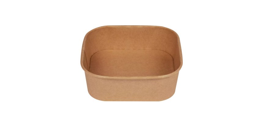 Bowl quadrata - 900ml - 17 x 17 cm - avana - Signor Bio - conf. 50 pezzi