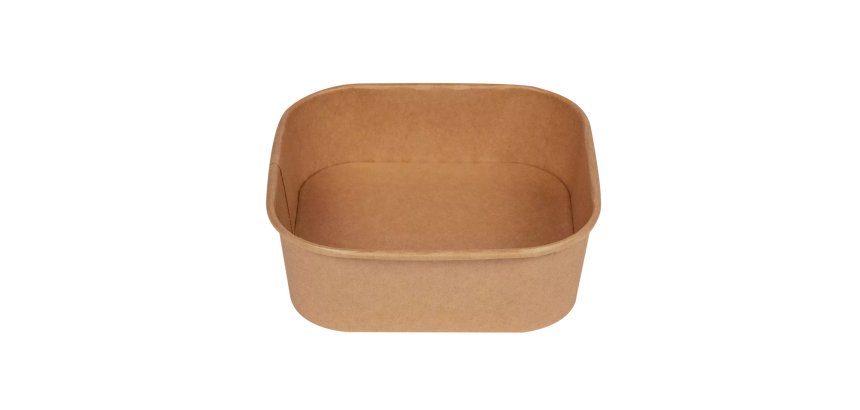 Bowl quadrata - 900ml - 17 x 17 cm - avana - Signor Bio - conf. 50 pezzi
