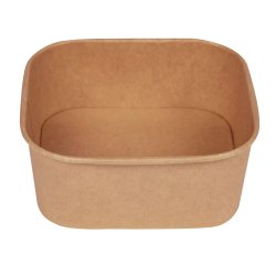 Bowl quadrata - 1200ml - 17 x 17 cm - avana - Signor Bio - conf. 50 pezzi