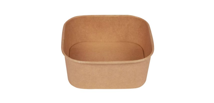 Bowl quadrata - 1200ml - 17 x 17 cm - avana - Signor Bio - conf. 50 pezzi