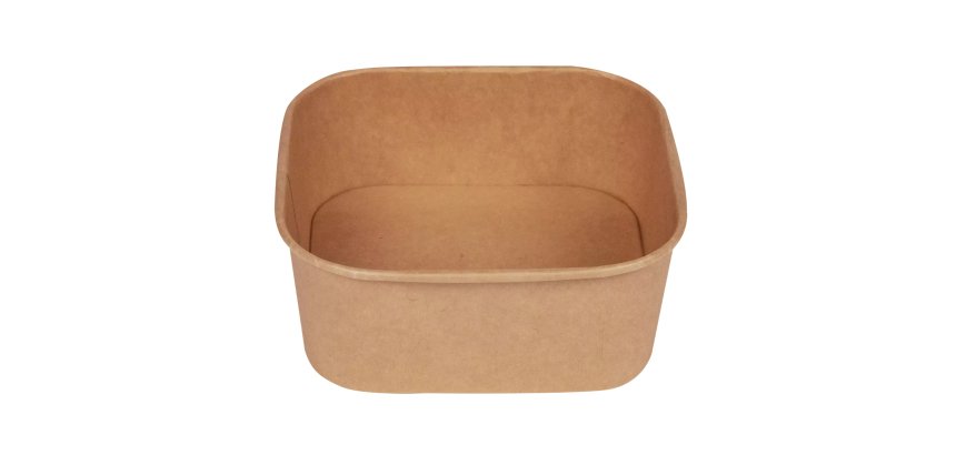 Bowl quadrata - 1200ml - 17 x 17 cm - avana - Signor Bio - conf. 50 pezzi