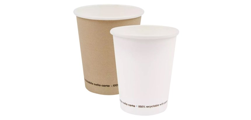 Bicchiere - carta - 350 ml - avana - Signor Bio - conf. 50 pezzi