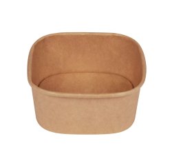 Bowl quadrata - 600ml - 13 x 13 cm - avana - Signor Bio - conf. 50 pezzi