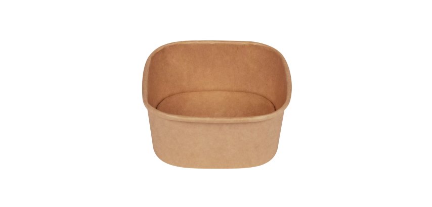 Bowl quadrata - 600ml - 13 x 13 cm - avana - Signor Bio - conf. 50 pezzi
