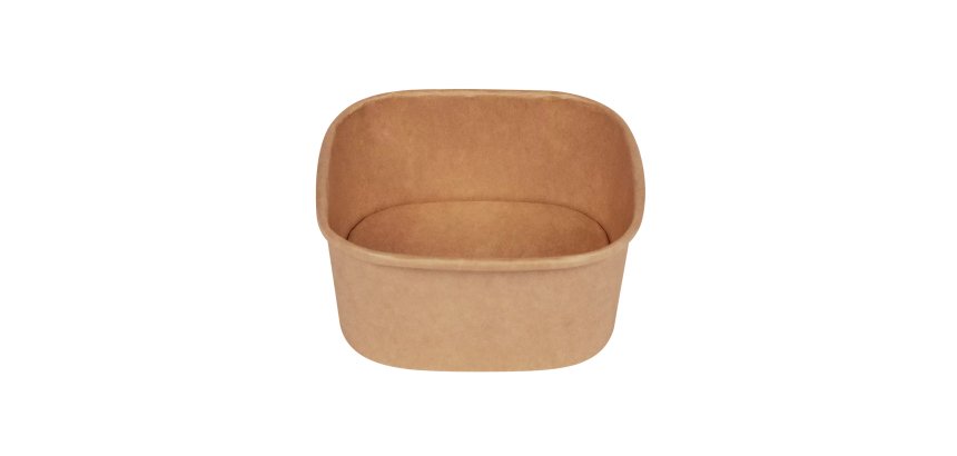 Bowl quadrata - 600ml - 13 x 13 cm - avana - Signor Bio - conf. 50 pezzi