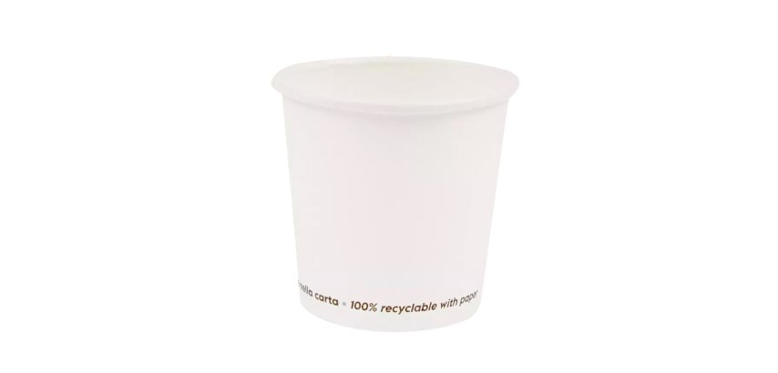Bicchiere caffè - carta - 75 ml - bianco - Signor Bio - conf. 50 pezzi