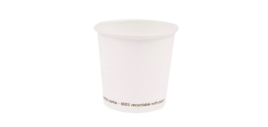 Bicchiere caffè - carta - 75 ml - bianco - Signor Bio - conf. 50 pezzi