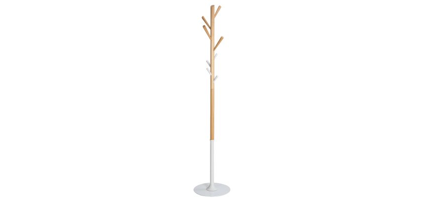 Appendiabiti - Ø35,5 x H175 cm - legno - bianco - Alba