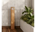 Posacenere da terra - acciaio - 17,5 x 10,5 x 106 cm - 2 L - corten - Stilcasa