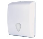 Dispenser asciugamani Stileco - piegati a C/Z/V - 13 x 27,7 x 37 cm - 600 fogli - ABS - bianco - Medial International