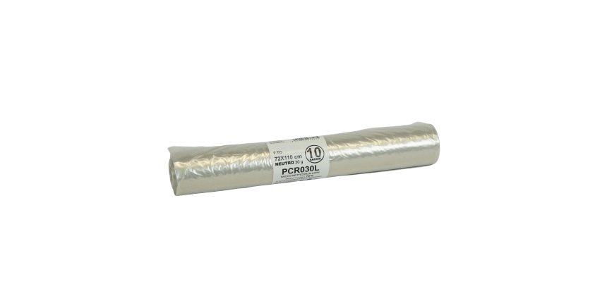 Sacco rifiuti - PCR - 72 x 110 cm - 110 L - 30 gr - neutro -Bio Extrusion - conf. 10 pezzi